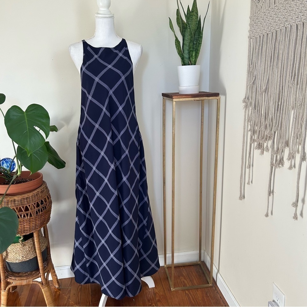 Assembly Sleeveless Printed Maxi‎ Dress in Navy Blue sz XS